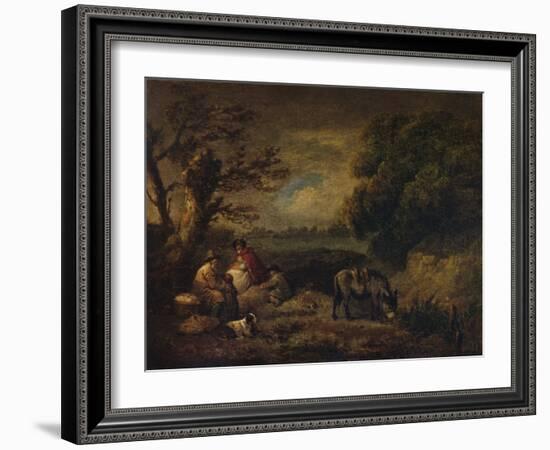 Gipsies resting with Donkey, 1795-George Morland-Framed Giclee Print