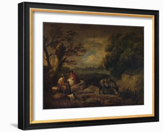 Gipsies resting with Donkey, 1795-George Morland-Framed Giclee Print