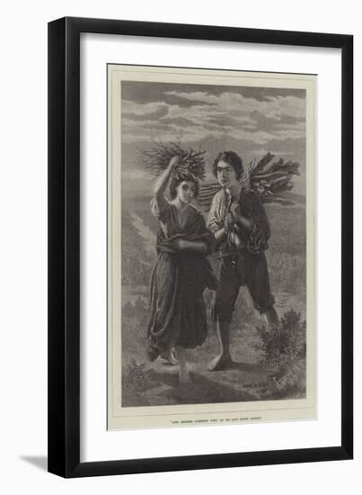 Gipsy Children Gathering Wood-Alfred Rankley-Framed Giclee Print