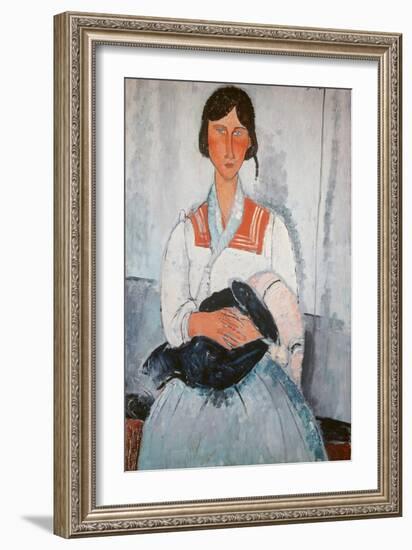 Gipsy Woman with Child, 1918-Amedeo Modigliani-Framed Giclee Print