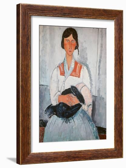 Gipsy Woman with Child, 1918-Amedeo Modigliani-Framed Giclee Print