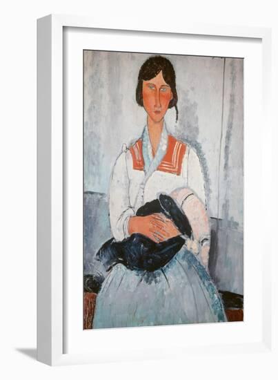 Gipsy Woman with Child, 1918-Amedeo Modigliani-Framed Giclee Print