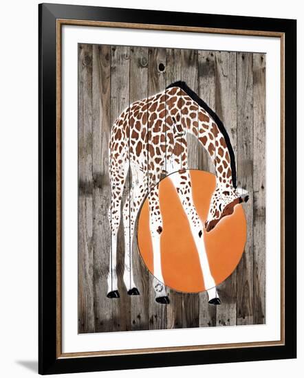 Giraf Soleil Couchant-Mosko-Framed Art Print