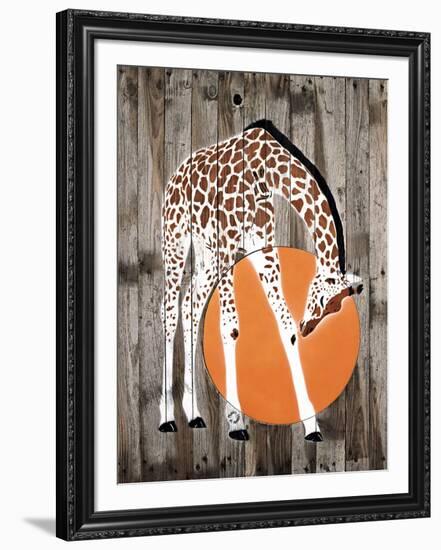 Giraf Soleil Couchant-Mosko-Framed Art Print