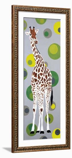 Girafe aux Bulles Verte-Mosko-Framed Art Print