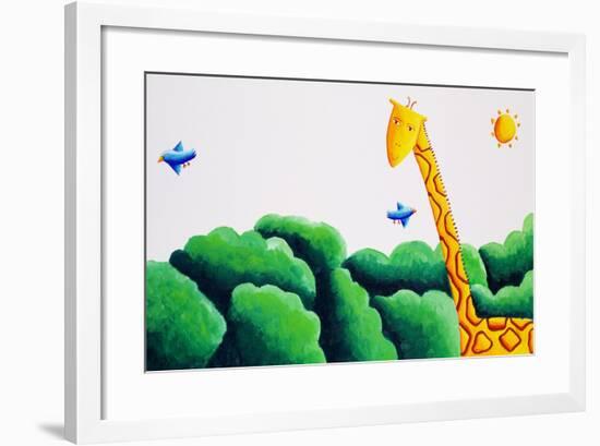 Giraffe and Birds, 2002-Julie Nicholls-Framed Giclee Print