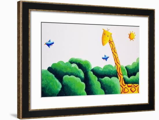 Giraffe and Birds, 2002-Julie Nicholls-Framed Giclee Print