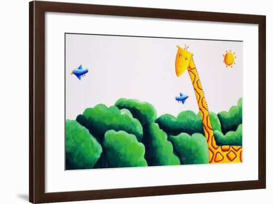 Giraffe and Birds, 2002-Julie Nicholls-Framed Giclee Print