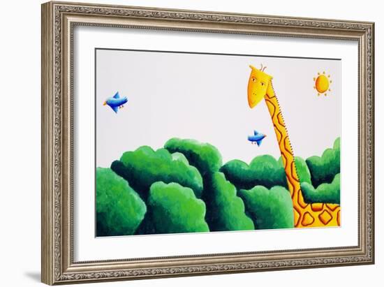 Giraffe and Birds, 2002-Julie Nicholls-Framed Giclee Print