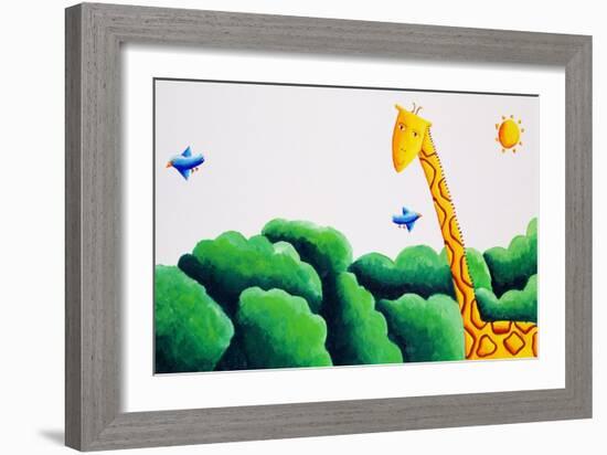 Giraffe and Birds, 2002-Julie Nicholls-Framed Giclee Print