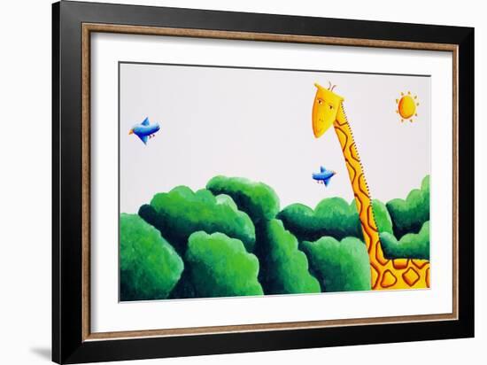 Giraffe and Birds, 2002-Julie Nicholls-Framed Giclee Print