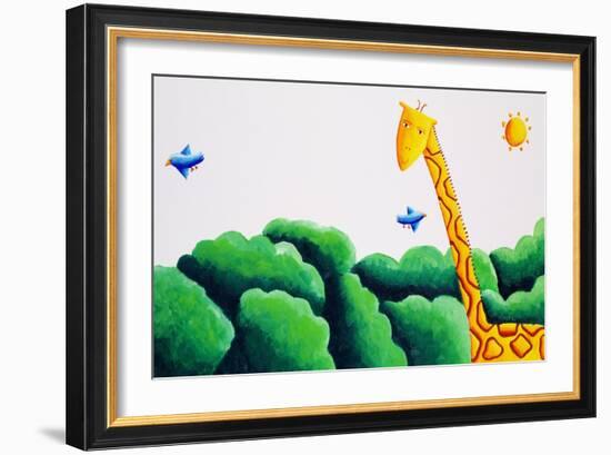 Giraffe and Birds, 2002-Julie Nicholls-Framed Giclee Print