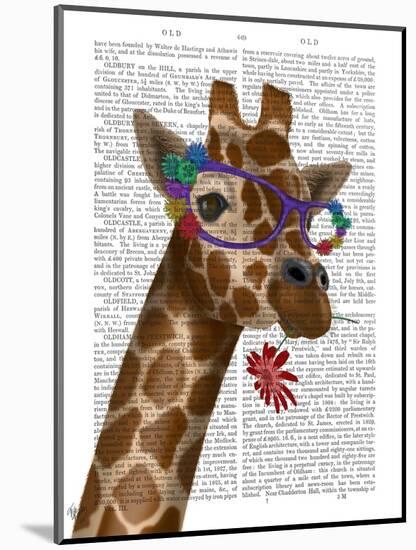 Giraffe and Flower Glasses 2-Fab Funky-Mounted Art Print