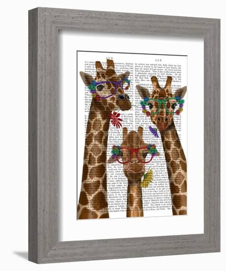 Giraffe and Flower Glasses, Trio-Fab Funky-Framed Art Print