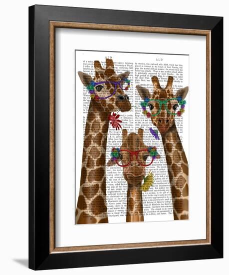 Giraffe and Flower Glasses, Trio-Fab Funky-Framed Art Print