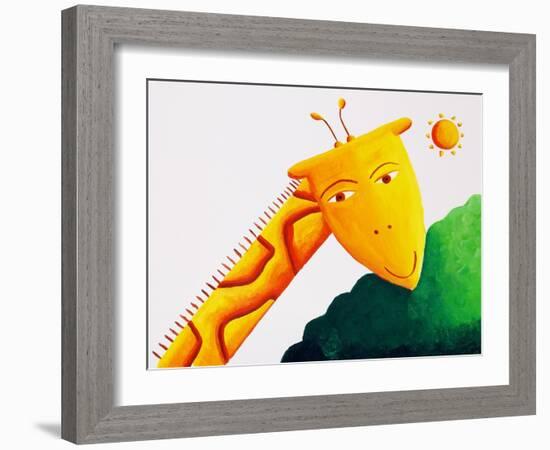 Giraffe and Sun, 2002-Julie Nicholls-Framed Giclee Print