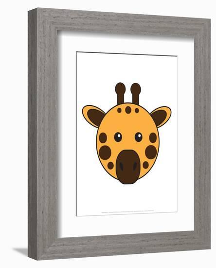 Giraffe - Animaru Cartoon Animal Print-Animaru-Framed Giclee Print