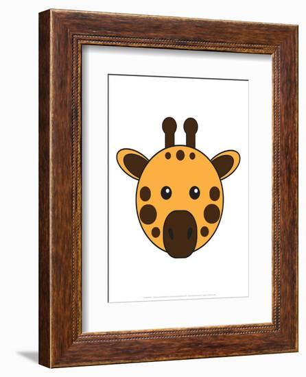 Giraffe - Animaru Cartoon Animal Print-Animaru-Framed Giclee Print