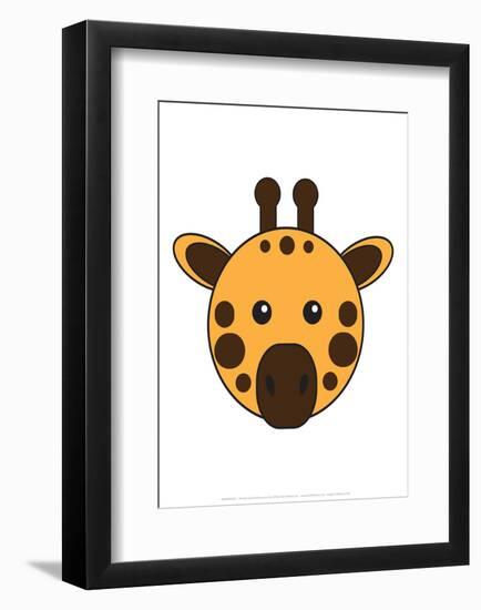 Giraffe - Animaru Cartoon Animal Print-Animaru-Framed Giclee Print