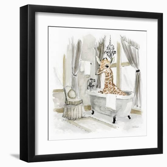 Giraffe Bath-Carol Robinson-Framed Art Print