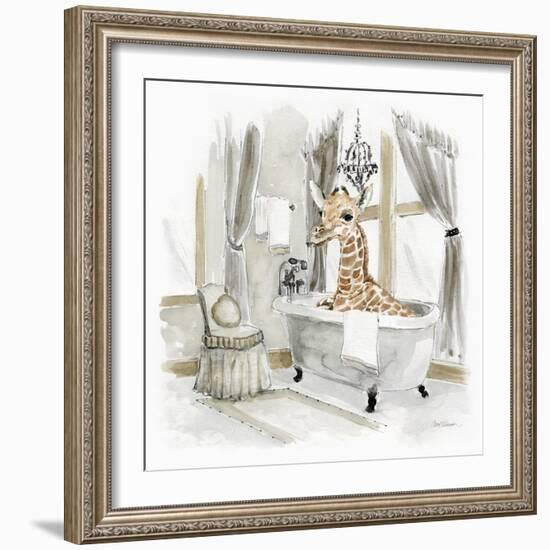 Giraffe Bath-Carol Robinson-Framed Art Print