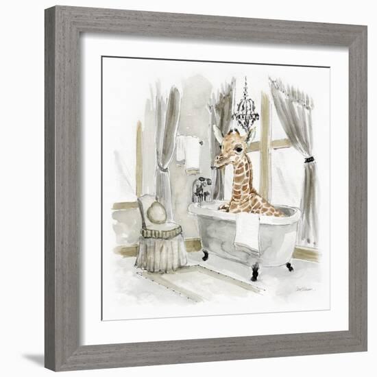 Giraffe Bath-Carol Robinson-Framed Art Print