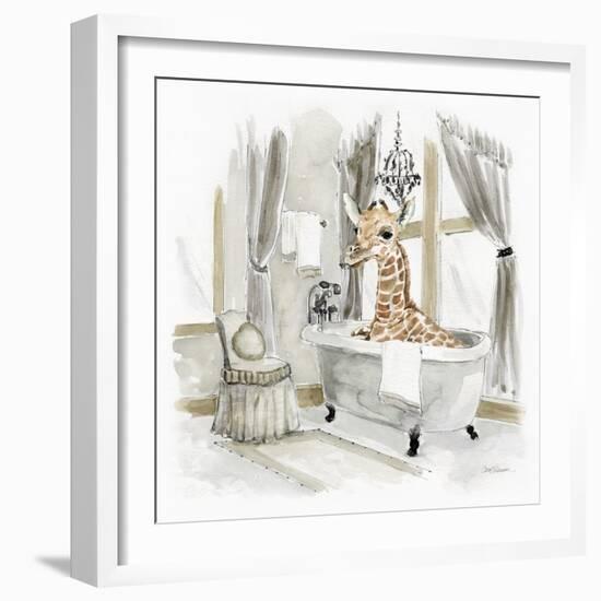 Giraffe Bath-Carol Robinson-Framed Art Print