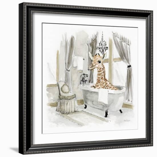 Giraffe Bath-Carol Robinson-Framed Art Print