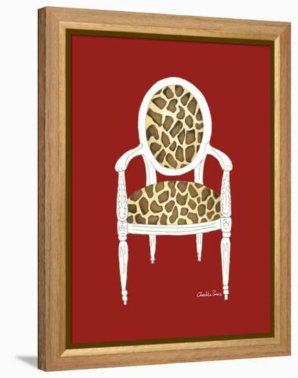 Giraffe Chair on Red-Chariklia Zarris-Framed Stretched Canvas