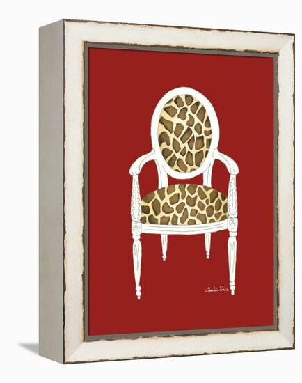 Giraffe Chair on Red-Chariklia Zarris-Framed Stretched Canvas