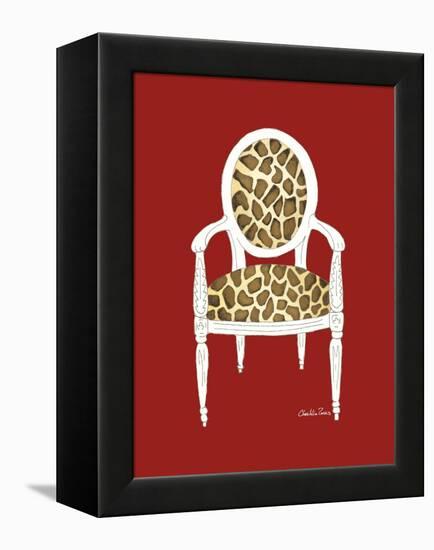 Giraffe Chair on Red-Chariklia Zarris-Framed Stretched Canvas