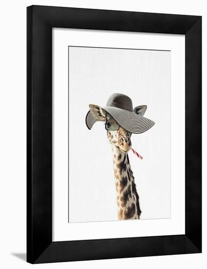 Giraffe Dressed in a Hat-Tai Prints-Framed Art Print
