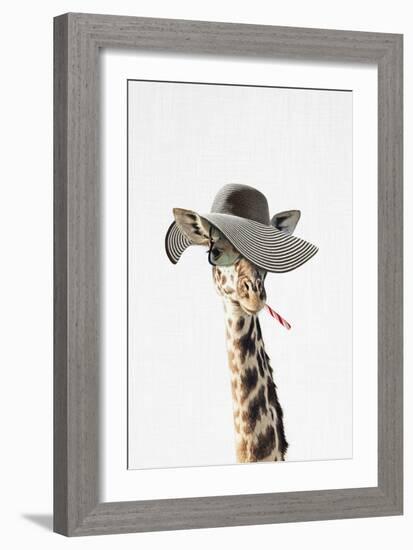 Giraffe Dressed in a Hat-Tai Prints-Framed Art Print