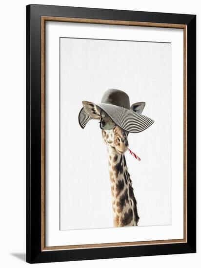 Giraffe Dressed in a Hat-Tai Prints-Framed Art Print