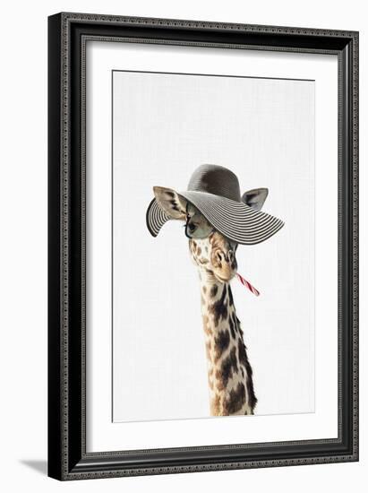 Giraffe Dressed in a Hat-Tai Prints-Framed Art Print