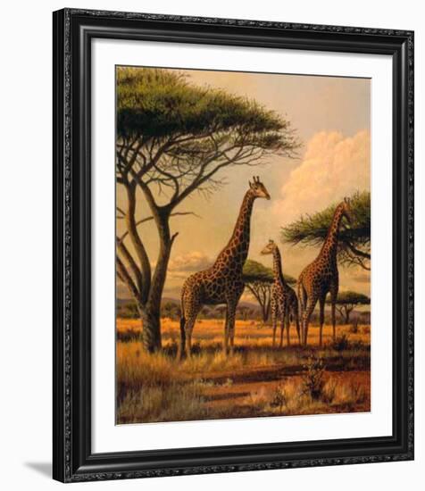 Giraffe Family-Clive Kay-Framed Art Print