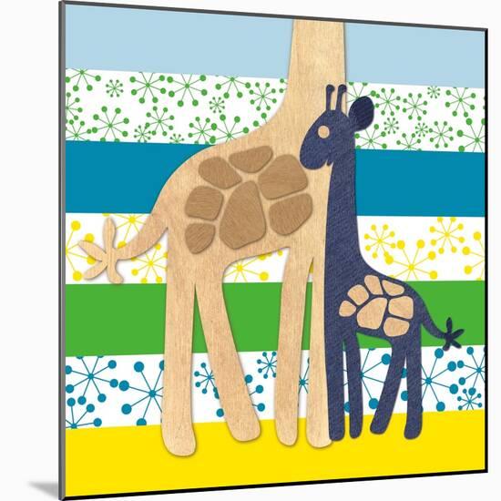 Giraffe Family-Z Studio-Mounted Art Print