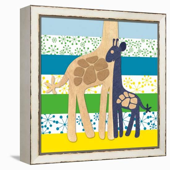 Giraffe Family-Z Studio-Framed Stretched Canvas