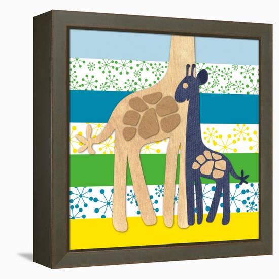 Giraffe Family-Z Studio-Framed Stretched Canvas