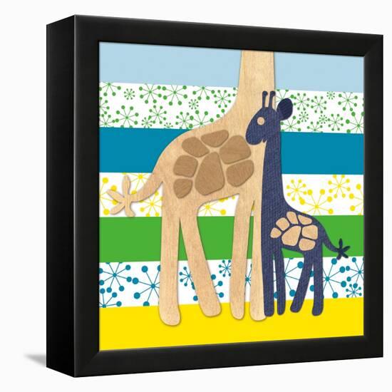 Giraffe Family-Z Studio-Framed Stretched Canvas