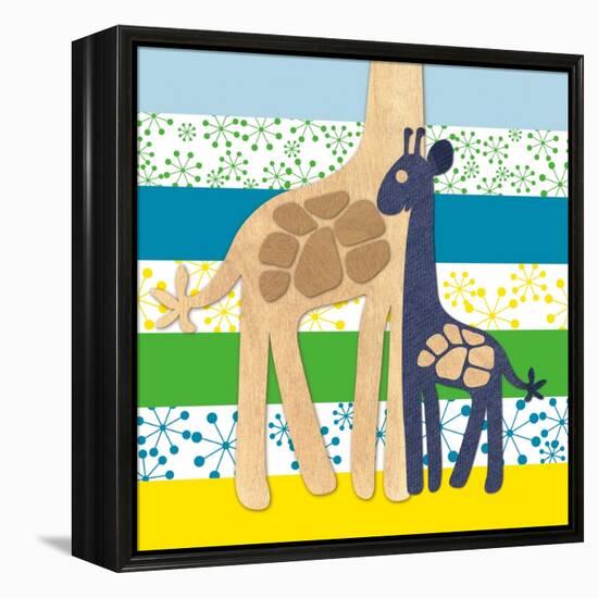 Giraffe Family-Z Studio-Framed Stretched Canvas