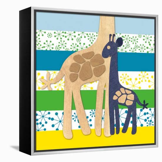 Giraffe Family-Z Studio-Framed Stretched Canvas
