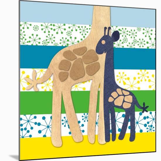 Giraffe Family-Z Studio-Mounted Art Print