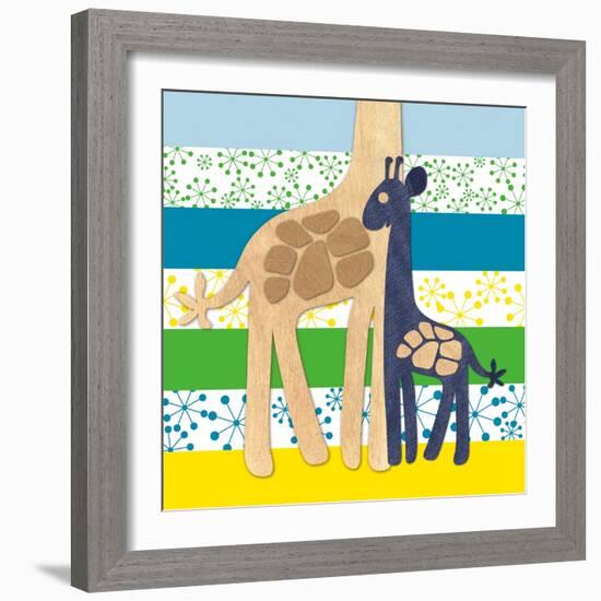 Giraffe Family-Z Studio-Framed Premium Giclee Print