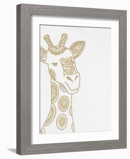 Giraffe Gold-Pam Varacek-Framed Art Print