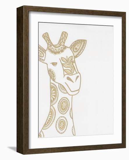 Giraffe Gold-Pam Varacek-Framed Art Print