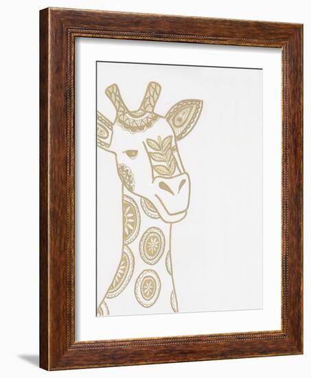 Giraffe Gold-Pam Varacek-Framed Art Print