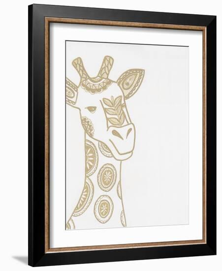 Giraffe Gold-Pam Varacek-Framed Art Print