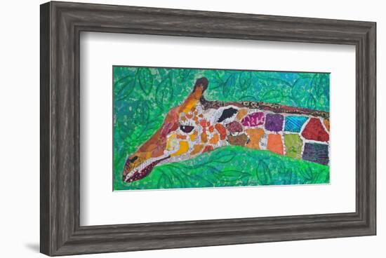 Giraffe Green-null-Framed Art Print