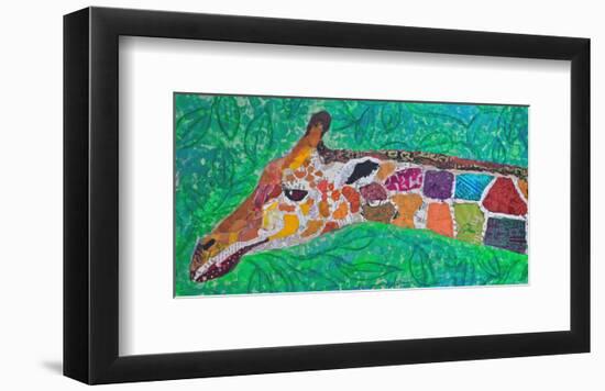 Giraffe Green-null-Framed Art Print